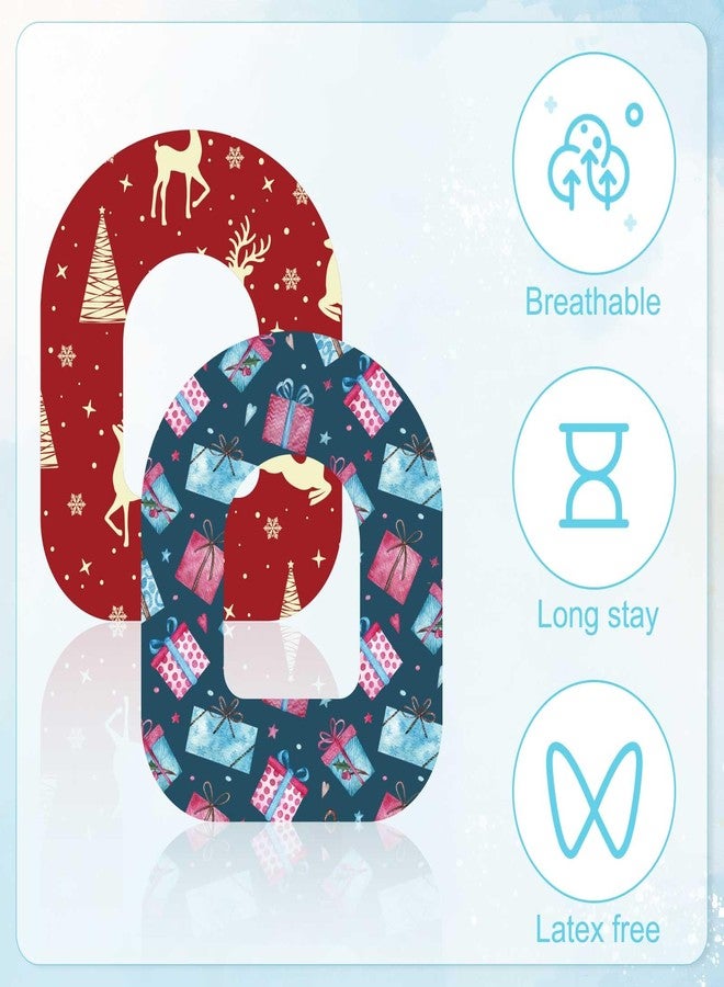 XIHIRCD 25pcs Christmas Style Sensor Covers Adhesive Patches, Non-Woven Fabric Overpatches Waterproof CGM Sensor Sticker Tapes Accessories for Omnipod 5 - Image 3